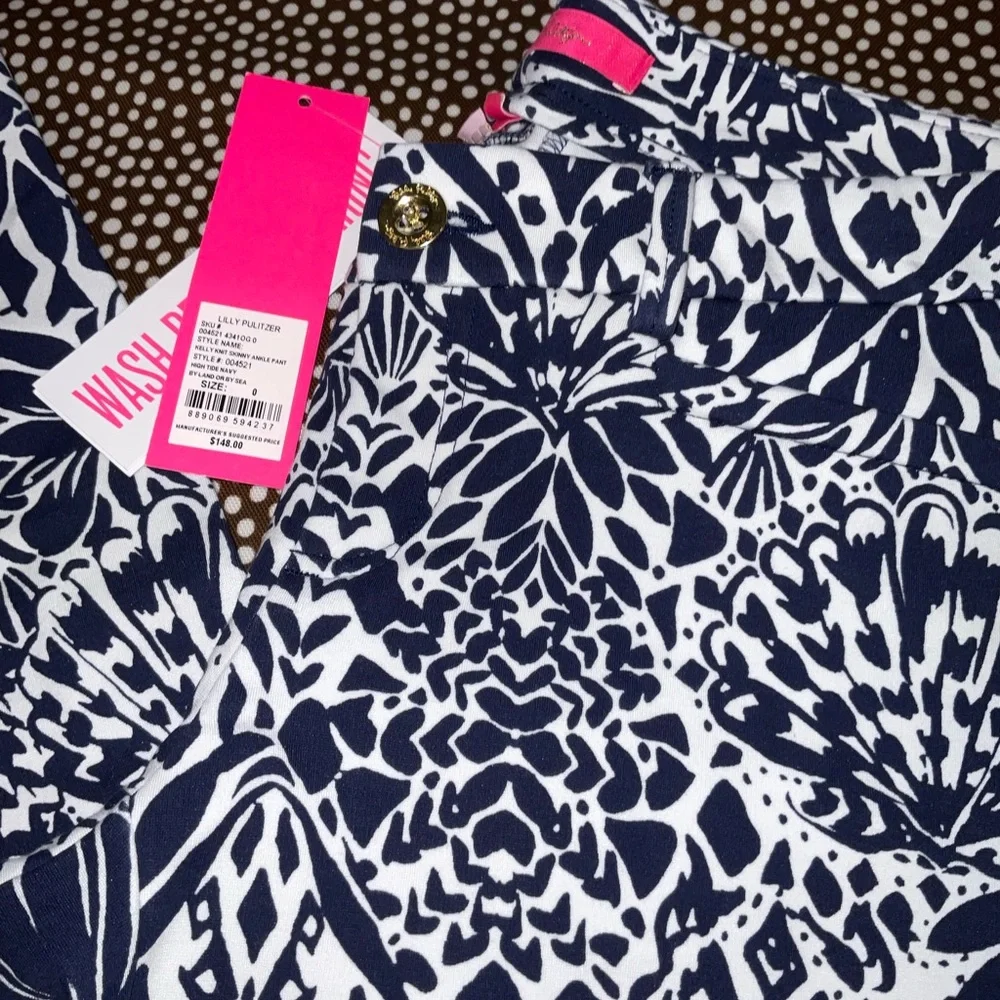 Lilly Pulitzer NWT Kelly Stretch Knit Ankle Pants $148 By Land or Sea Size 0,4 - Picture 12 of 16